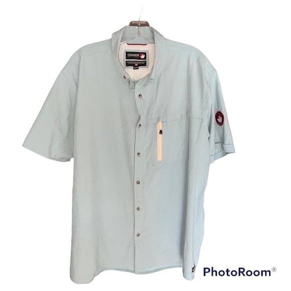 Canada weather gear sportswear casual mesh button shirt men’s XL - Picture 1 of 4